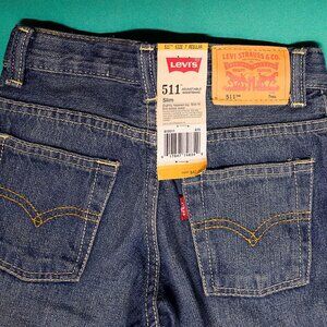 NEW Authentic Levi’s 511 Slim Fit — dark wash with natural fade size 7